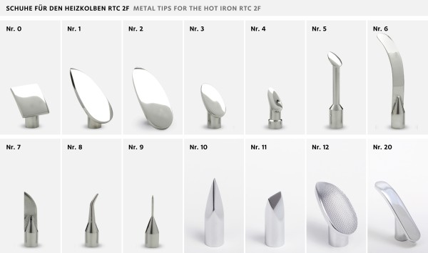 Embouts métalliques pour la spatule chauffante RTC-2F